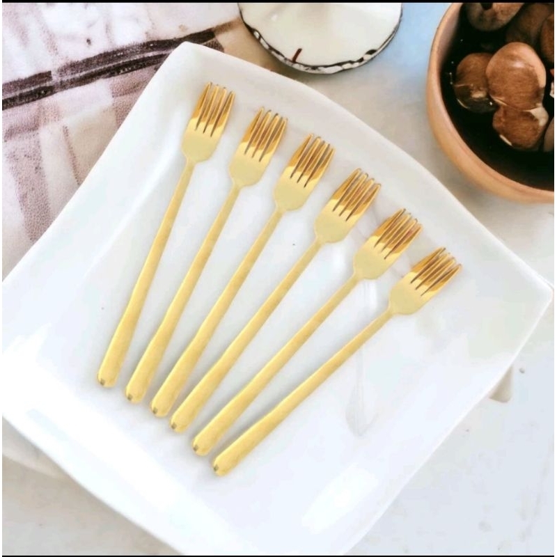 Sendok Garpu Korea Stainless Gold / Sendok Garpu Makan Gold / Sendok Garpu Makan Korea