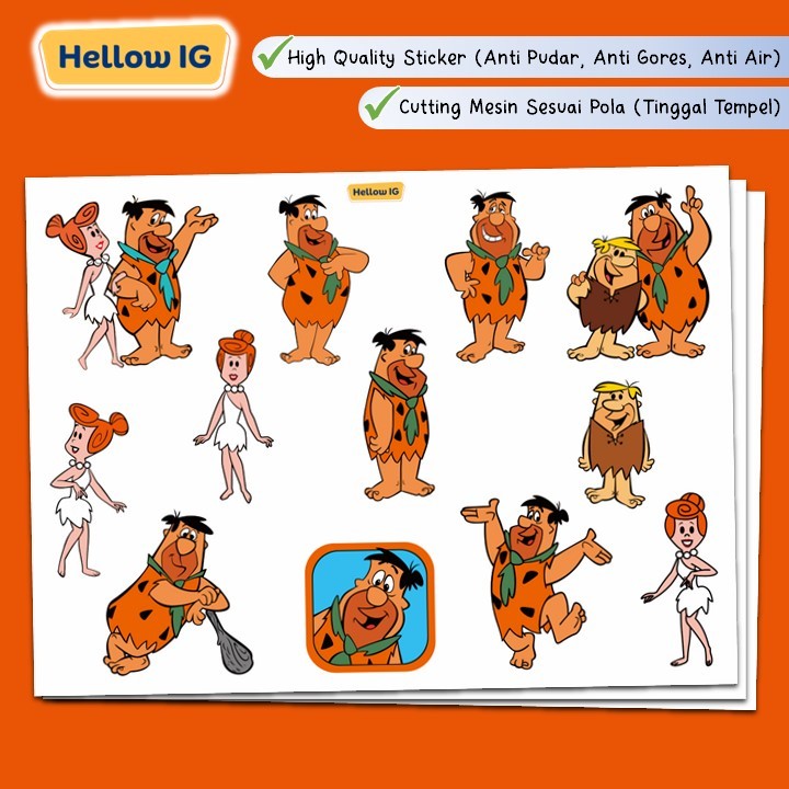 

STICKER PACK | STIKER FLINTSTONES FLINTSTONE WATERPROOF ANTI AIR LUCU BOTOL LAPTOP HELM HP SOUVENIR