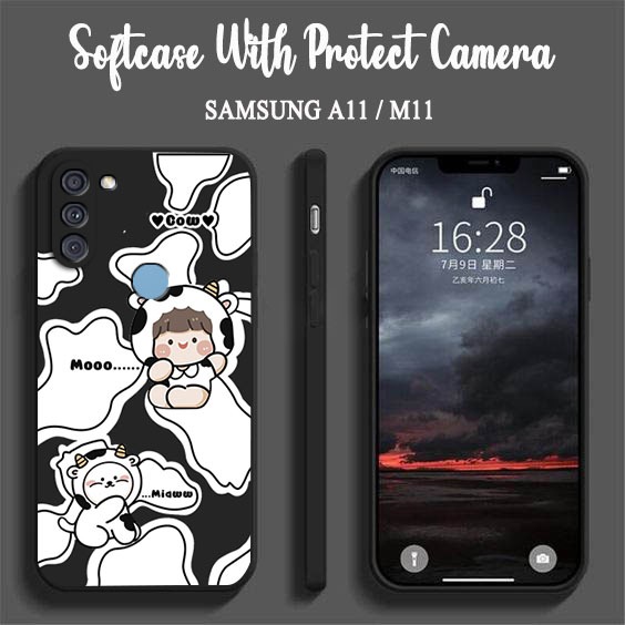 Softcase Macaron Motif Sapi [UV10] For Samsung A11 M11 - Case HP  Samsung A11 - Casing HP  Samsung M