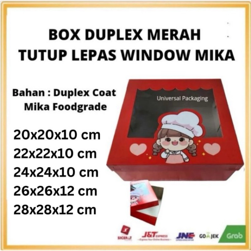 

[ 10 PCS ] Dos DUPLEX MERAH CHEF Tutup Pisah Tinggi 10 & 12 cm | Dos Box Hampers