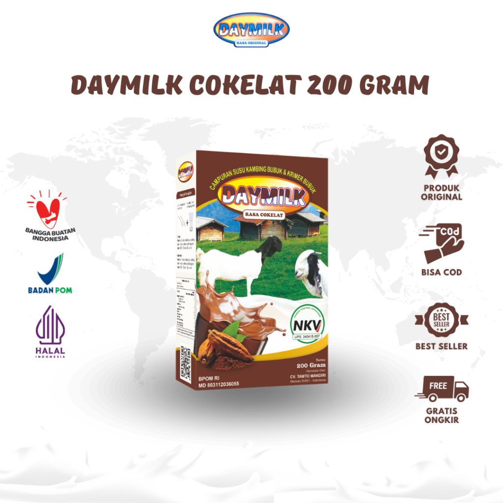 

DAYMILK ORI 100% - 4 Varian Rasa - SUSU BUBUK KAMBING ETAWA - Untuk asam urat rasa coklat Balikpapan