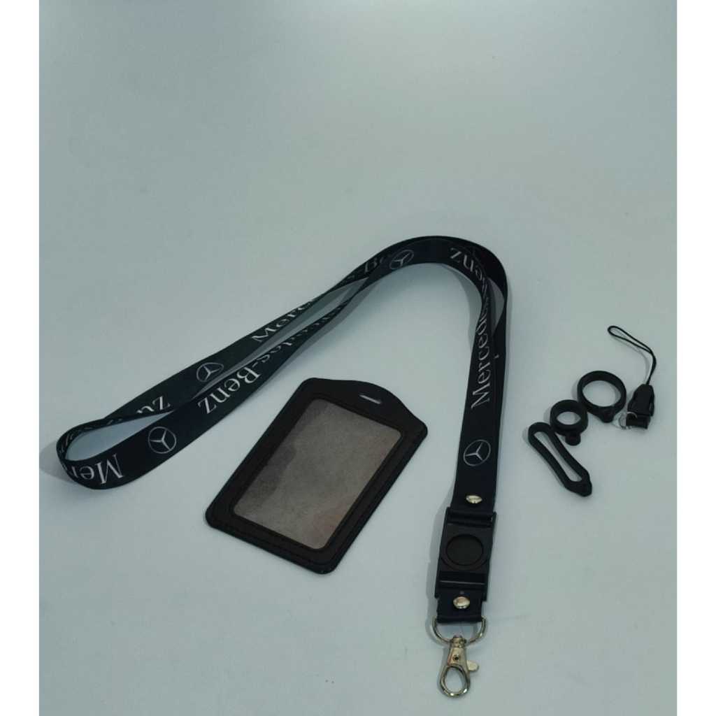 

Lanyard Premium Mercedez benz " FREE " Case Gantungan Karet Oring Cantolan / Lanyard ID Card Custom Pandawatali