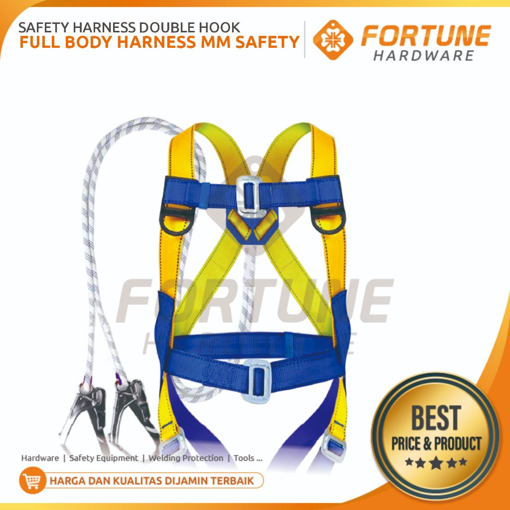 Safety Harness / Full Body Harness Lanyard Double Big Hook MM Safety