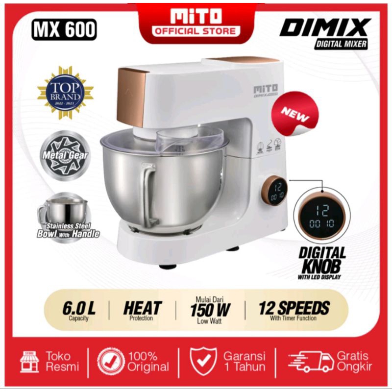 MITOCHIBA - MIXER MITO MX600 6 LITER PENGADUK ADONAN KUE ROTI