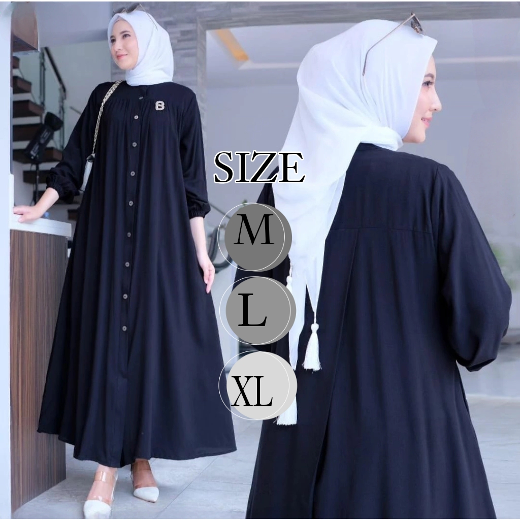 gamis crinkle model baru 2025 GAURI Maxi dress baju gamis terbaru viral kekinian dan fashionable