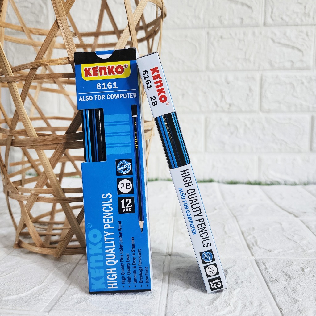

PENSIL 2B KENKO 6161 (12PCS) PENSIL UNTUK KOMPUTER/ PENSIL BIRU STRIP HITAM/ PENSIL MURAH