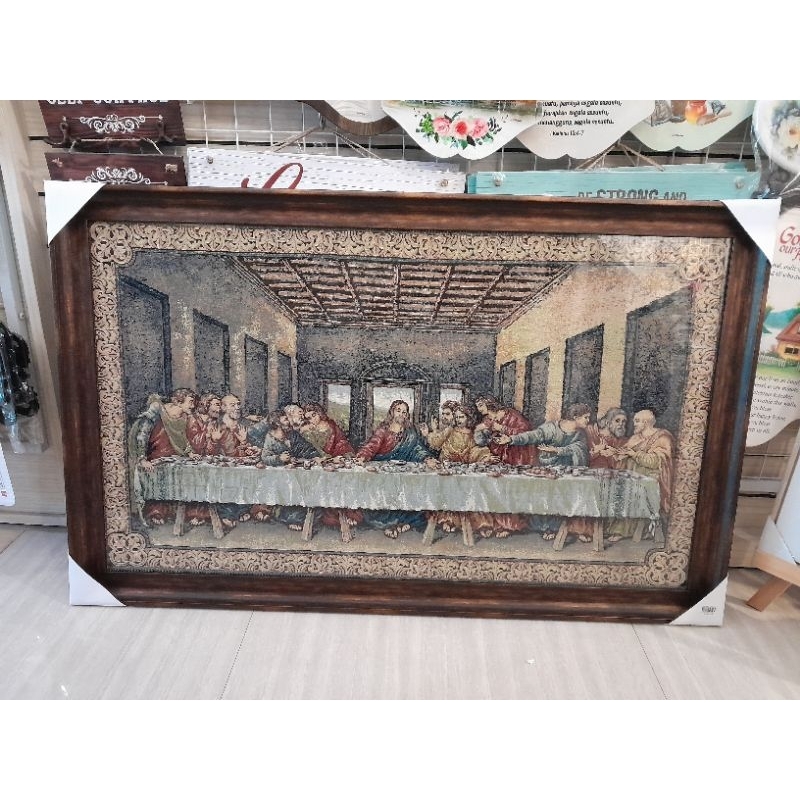 Hiasan Dinding Perjamuan Kain Tenun Import 103x65 cm
