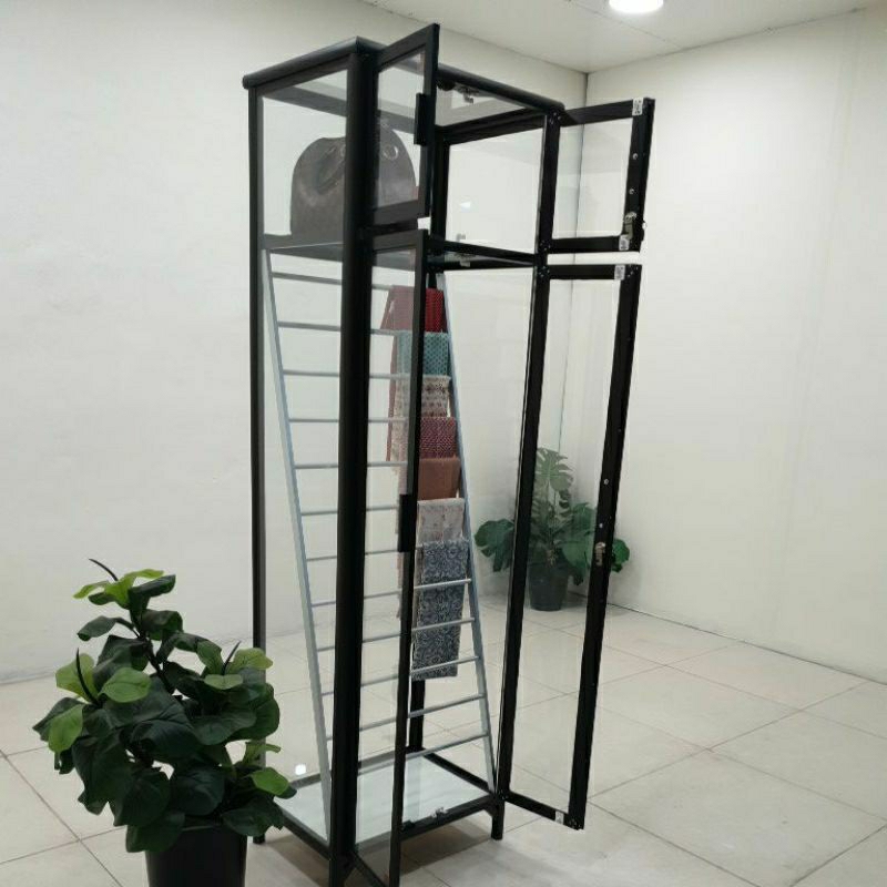 TC ALUMINIUM LSG748 54X38X173 b LEMARI RAK GANTUNGAN HIJAB JILBAB SUSUN ALUMINIUM 20U DARK BRONZE SI