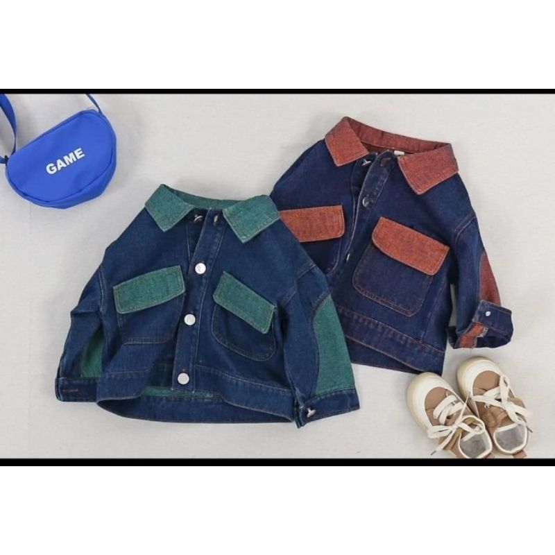 jaket jeans anak cowok 3-6 tahun