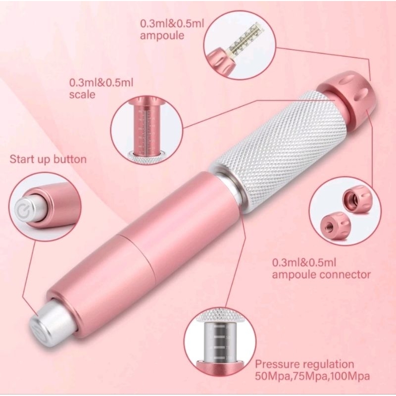 Hyaluronic Pen Hanan Gun Pink dan Gold