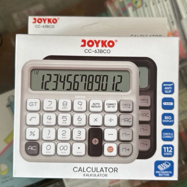 

Joyko Desktop Calculator / Kalkulator Meja 12 Digit Dual Power / Layar LCD CC-63BCO / CC-63ACO