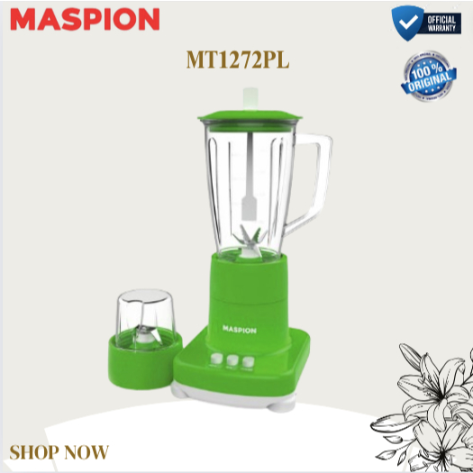 MASPION BLENDER 2IN1 MT 1272PL/Blender plastik 1Liter/MT1272PL/MT1272 PL/MT 1272PL/ORIGINAL/GARANSI