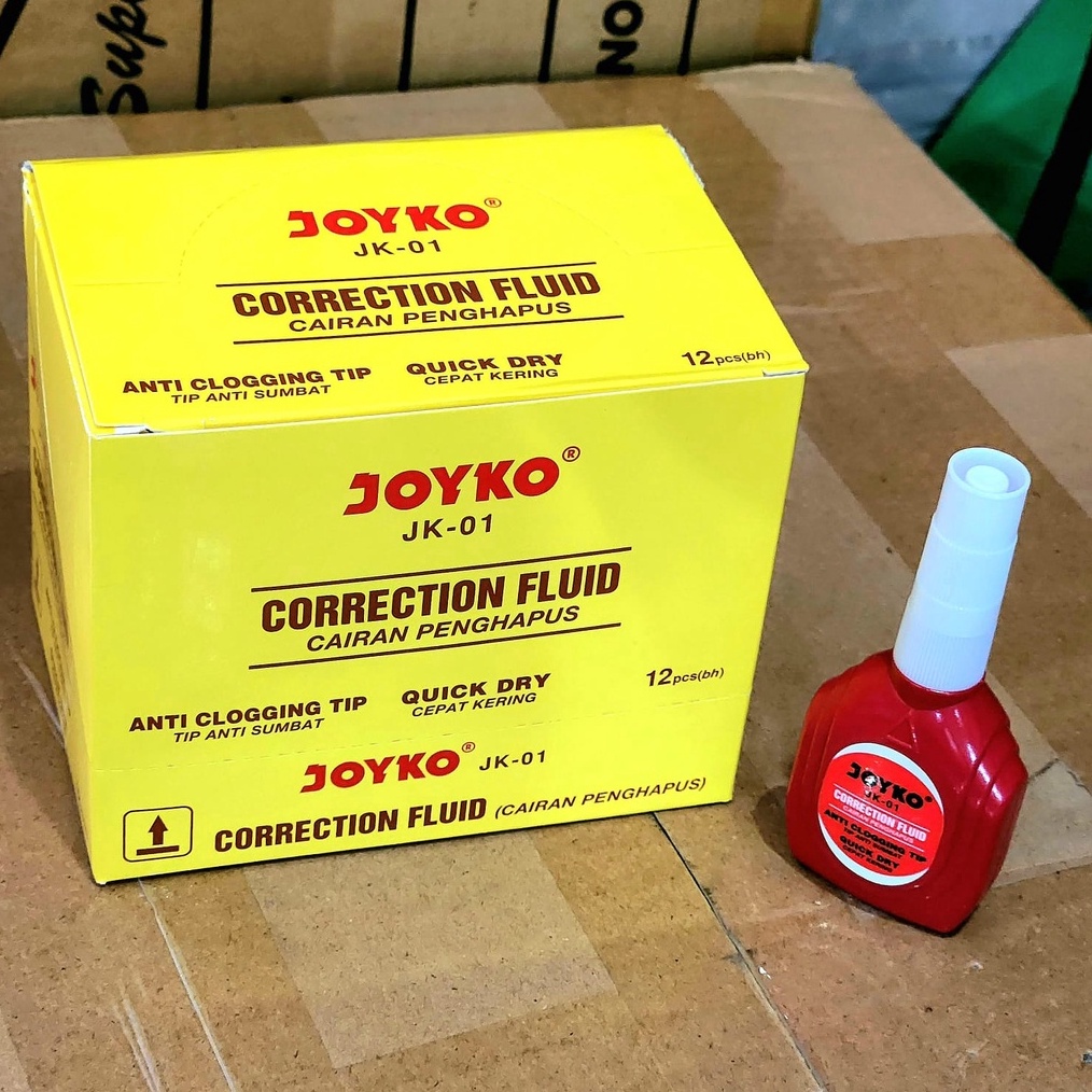

KODE J49F Correction Fluid Joyko JK1 isi 12 pcs Tip X Ex Cair Fluid Merah
