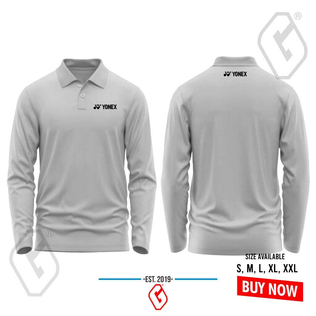 polo shirt badminton yonex sport panjang / kaos kerah yonex sport bulutangkis Longsleeve