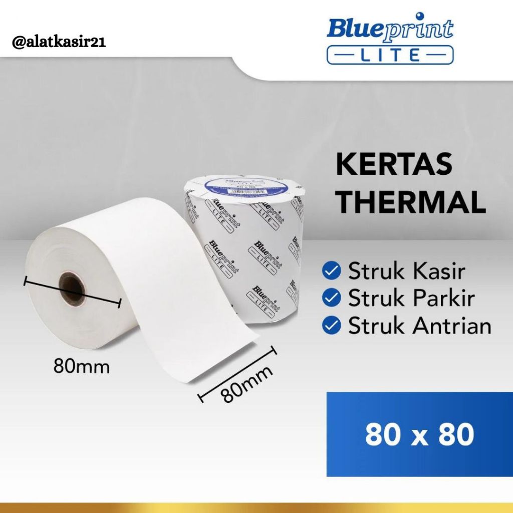 

Kertas struk Thermal Kasir Blueprint 80X80 MM/ROL