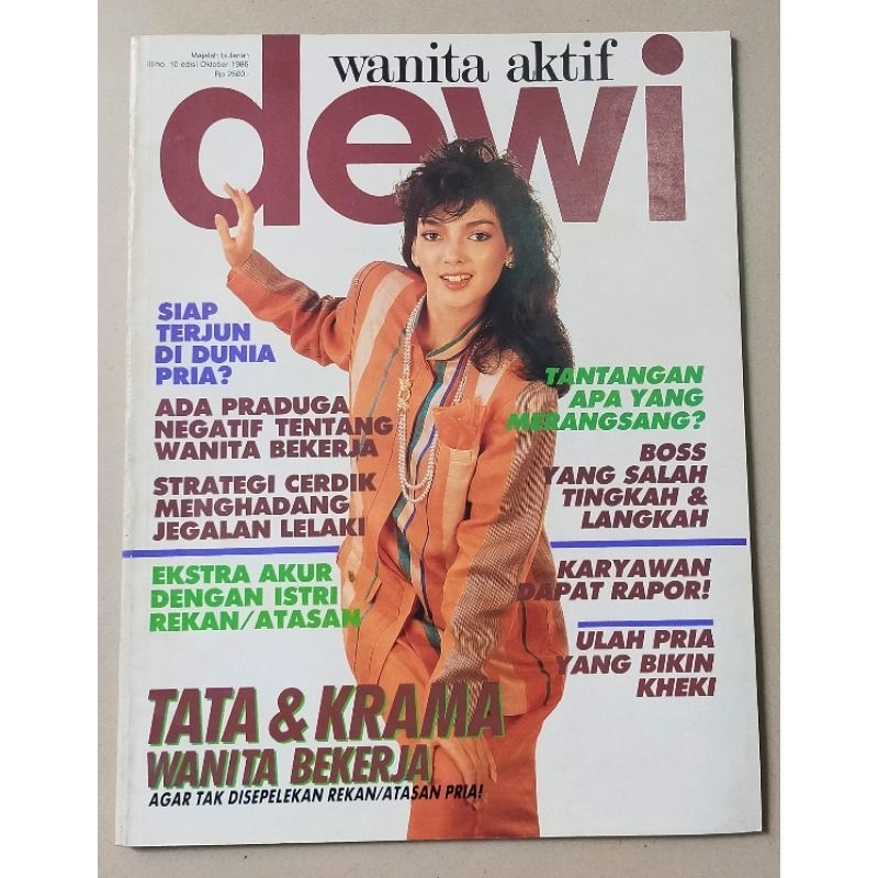Majalah DEWI Oktober 1986 : Cover Ida Iasha - Alex Komang - Karikartun GM Sudarta