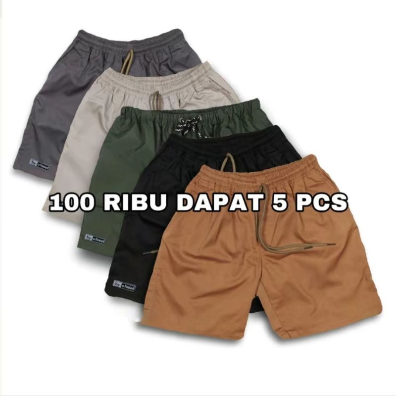 PROMO 100 ribu 5pcs Celana pendek Pria Wanita Boardshort santai