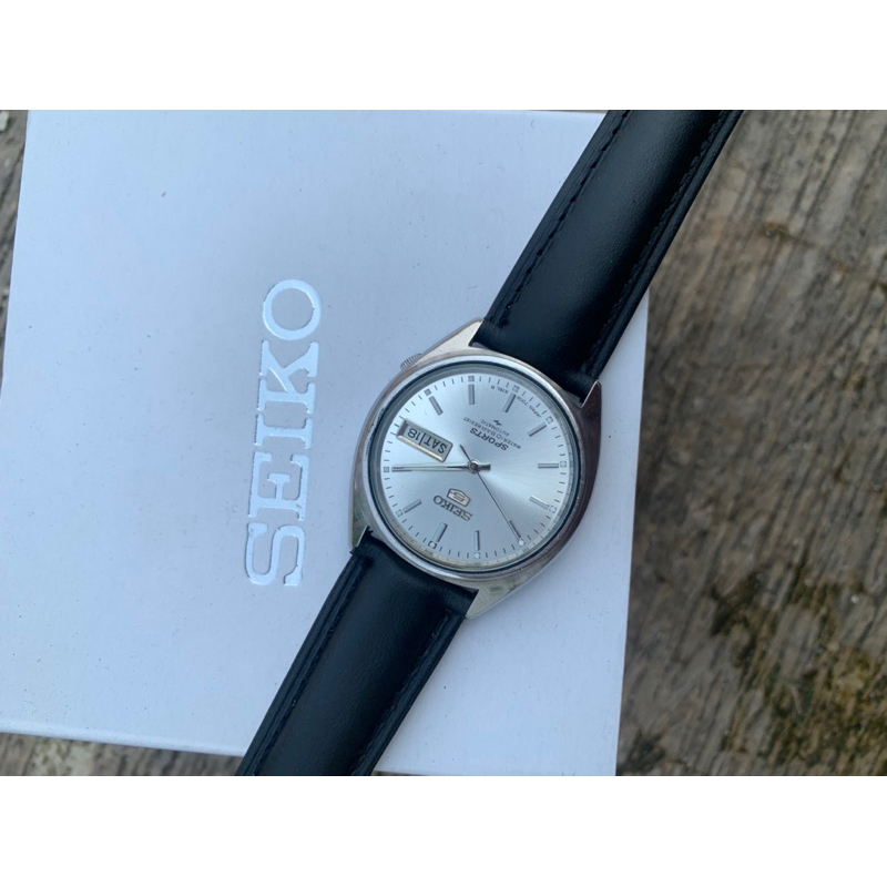 jam tangan original seiko 5 dial sport silver 7009