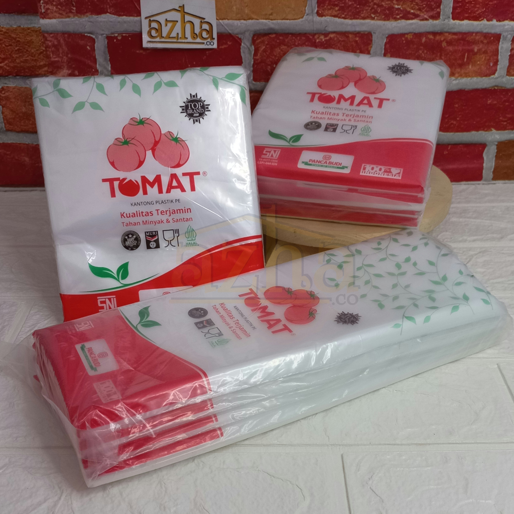 Kantong Plastik PE TOMAT 10x25 13x30 15x35 1 slop (isi 4 pack)