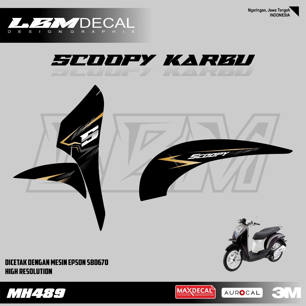 stiker striping scoopy karbu - stiker motor scoopy karbu variasi gold