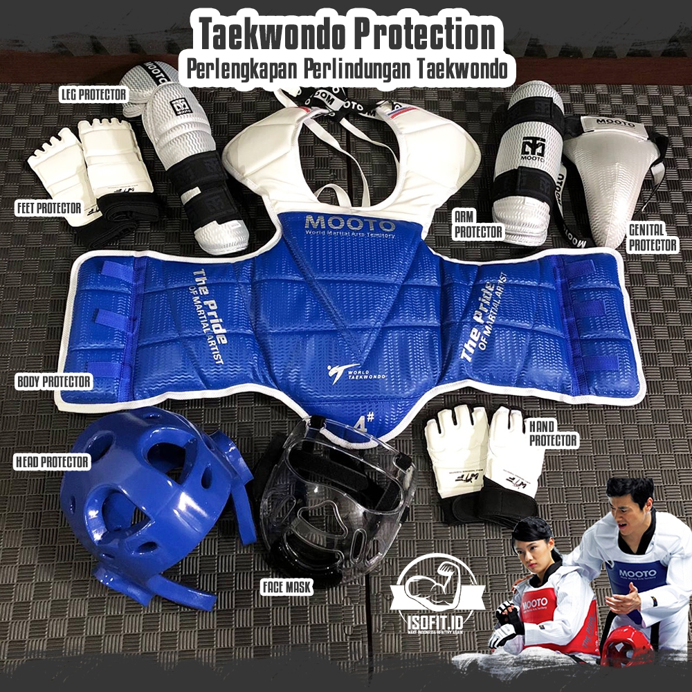 Isofit Set Taekwondo Protection / Alat Pelindung Taekwondo, Karate, Beladiri lainnya
