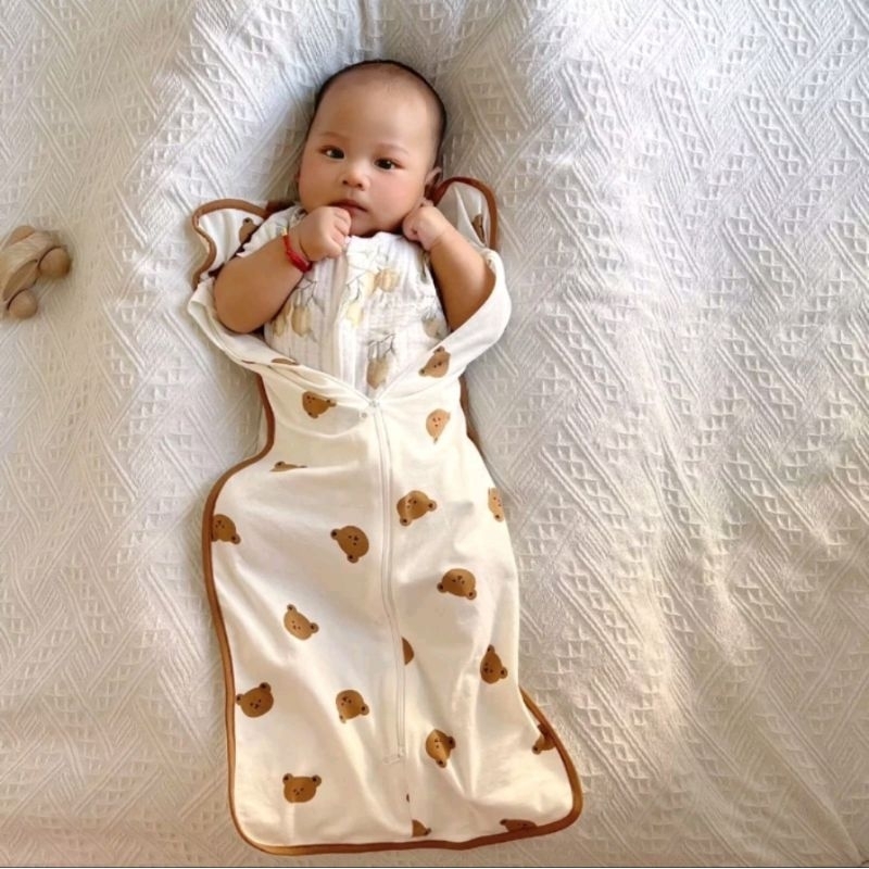 PRELOVED - Sleepsack Bayi Korean Style Motif Bear Beruang/Kantong Tidur Bayi/Sleeping Bag Bayi