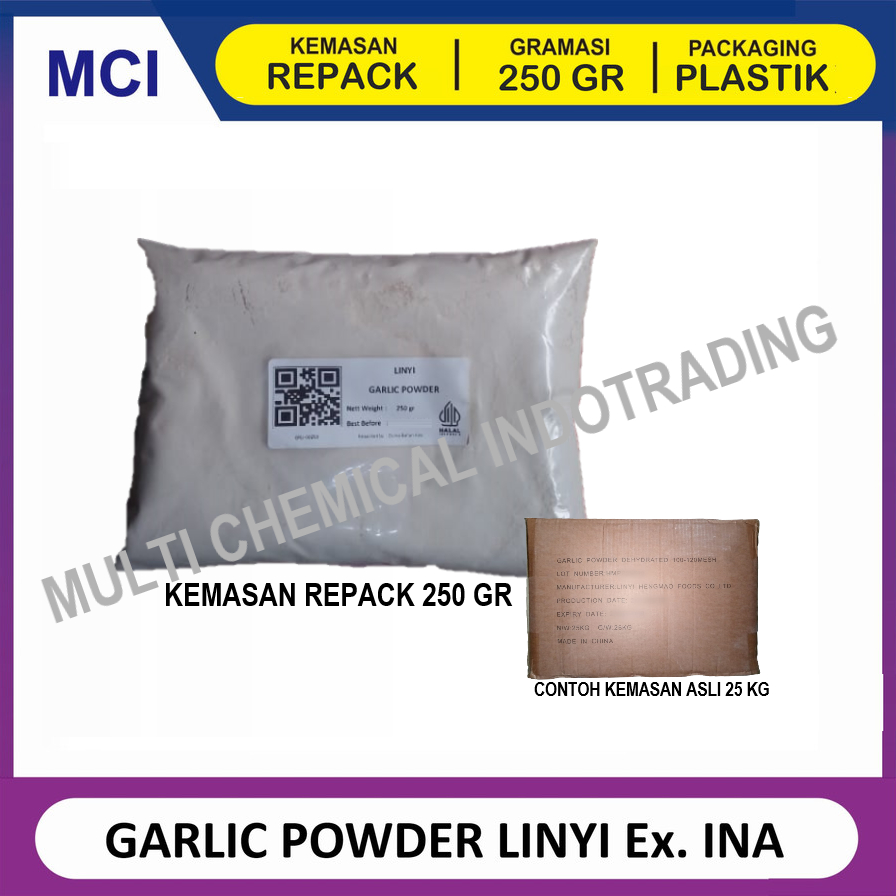 

GARLIC POWDER EXTRA ex. INA BAWANG PUTIH BUBUK FOOD GRADE - REPACK 250 GR