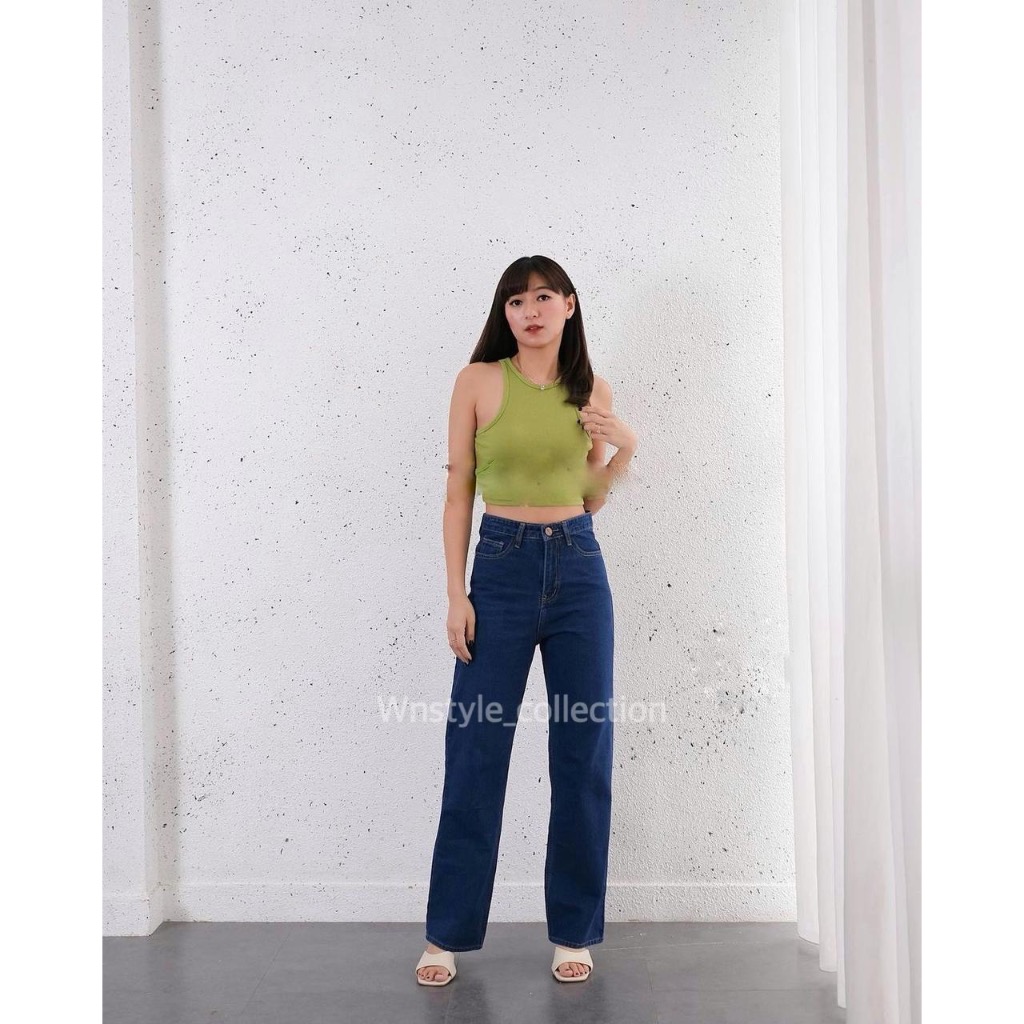 jeans highwaist wanita celana jeans wanita korean style kulot highwaist