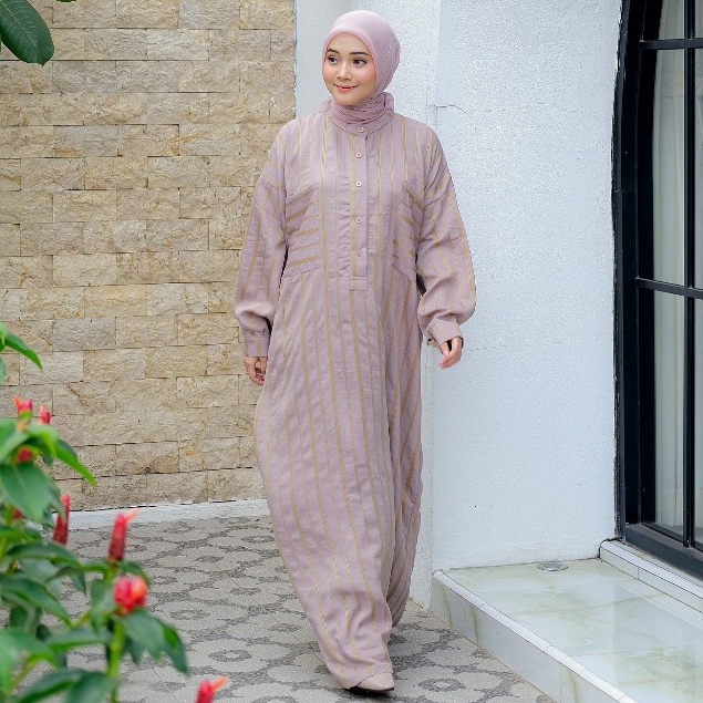 Zahwa Official Hafsa abaya Daily abaya gamis harian mewah anti panas bahan linen premium