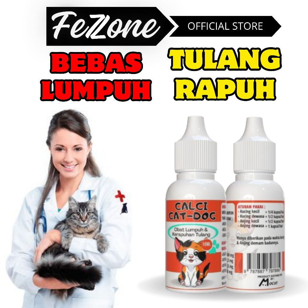 CALCICAT OBAT LUMPUH KUCING ANJING OBAT KEJANG DEHIDRASI TETANUS FEZONE