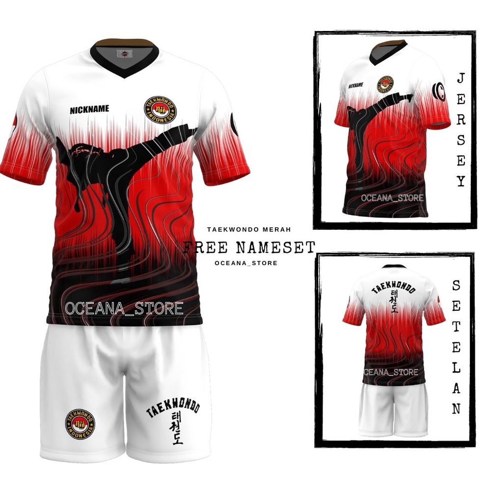 KODE J42C JERSEY TAEKWONDO MERAH 223 FULL PRINTING PREMIUM