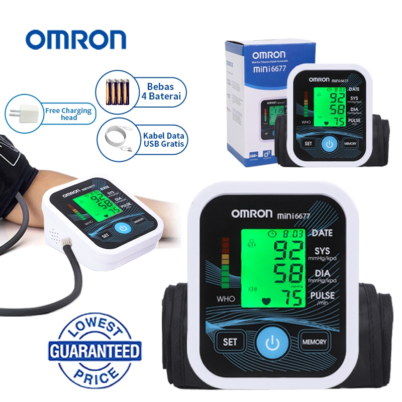 【Resmi】OMRON Tensimeter digital Omron Portable Alat Tensi Darah Digital Omicron tensi digital omron otomatis Blood Pressure Monitor