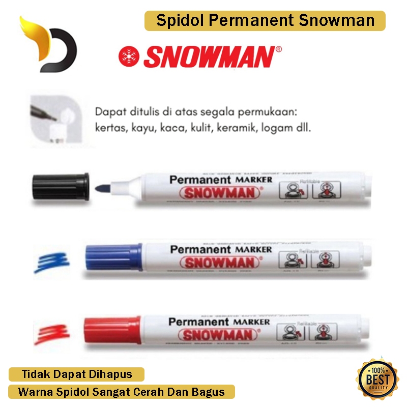 

Spidol Permanen Snowman Hitam Merah Biru Hijau Premium Berkualitas Murah Spidol Snowman Tidak Bisa Dihapus