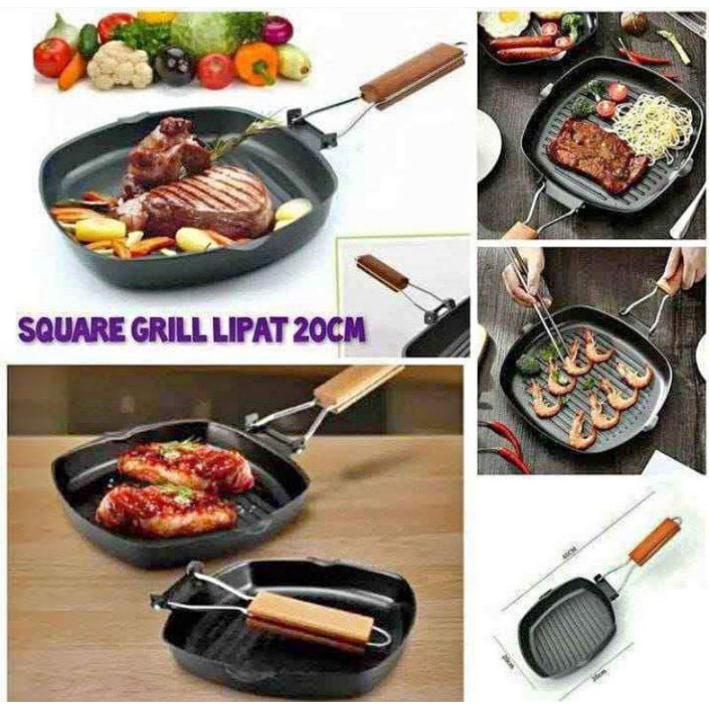 Grill Pan/Square Grill Pan/Panggangan/Teplon Panggang PANCI PANGGANG/ SQUARE GRILL PAN 20cm