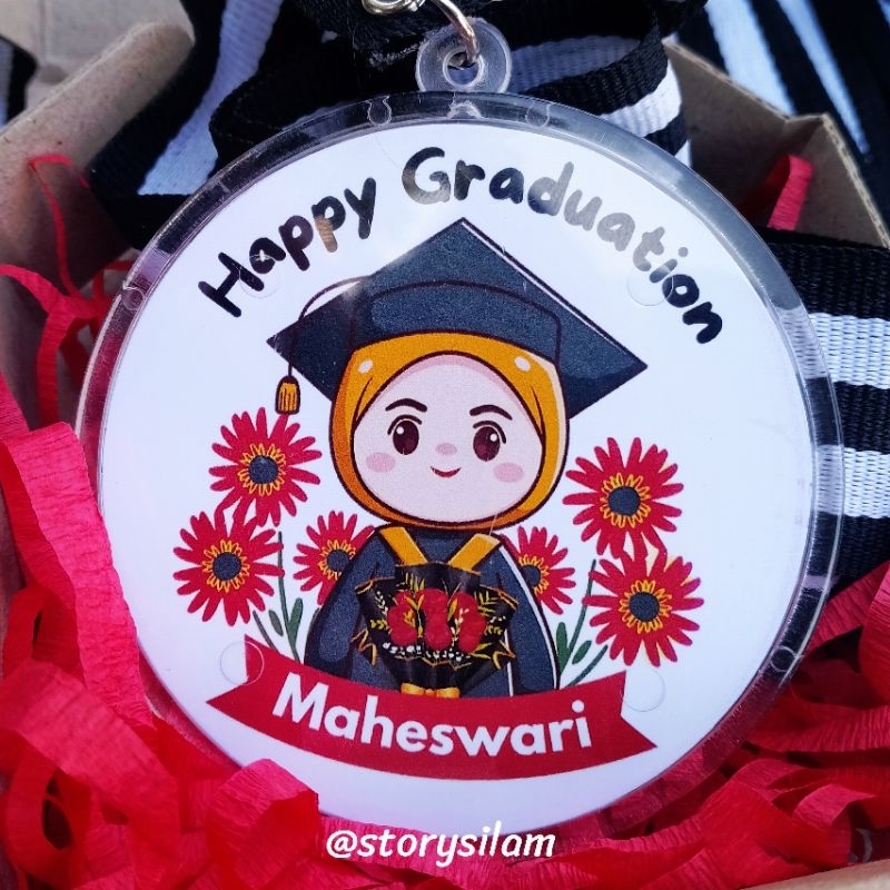 Hadiah Wisuda | Medali Custom Akrilik Wisuda/Graduation/Kelulusan/Kado wisuda Unik | Kado Kelulusan