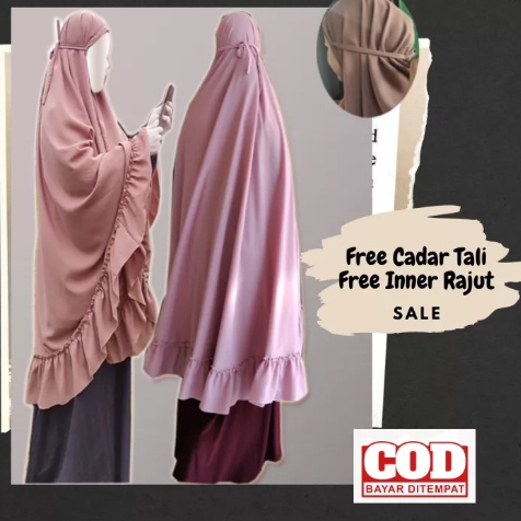 Jilbab Syari Wolfis Premium Model Rempel Shakeena