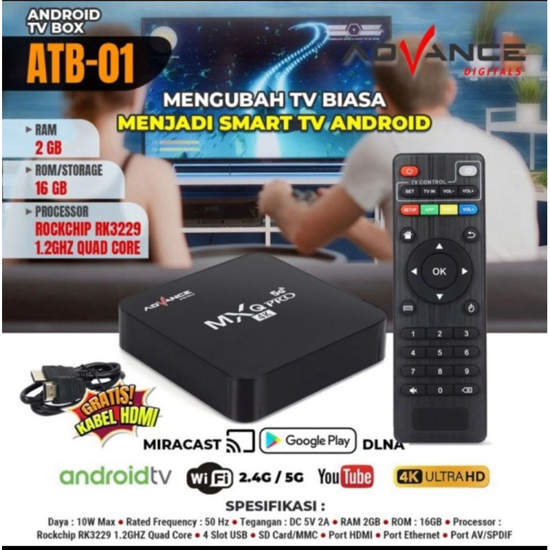 Android box Tv biasa jadi Smart tv