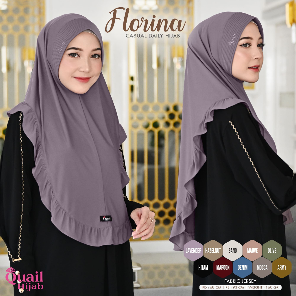 Quail Hijab - FLORINA DAILY HIJAB ORI QUAIL JERSEY PREMIUM
