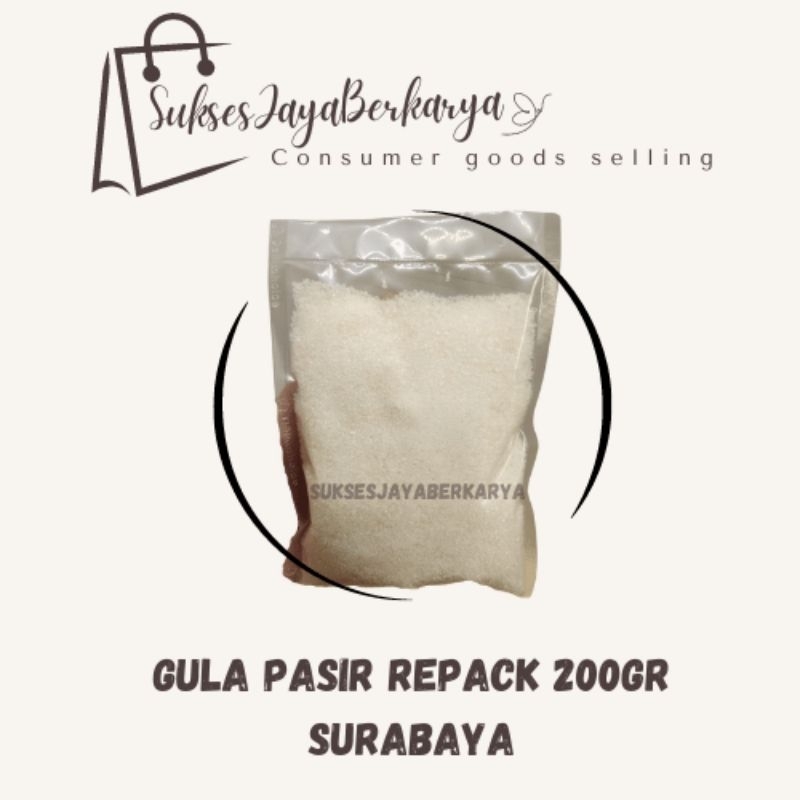 

Gula Putih Premium 200gr REPACK/ Gula repack murah