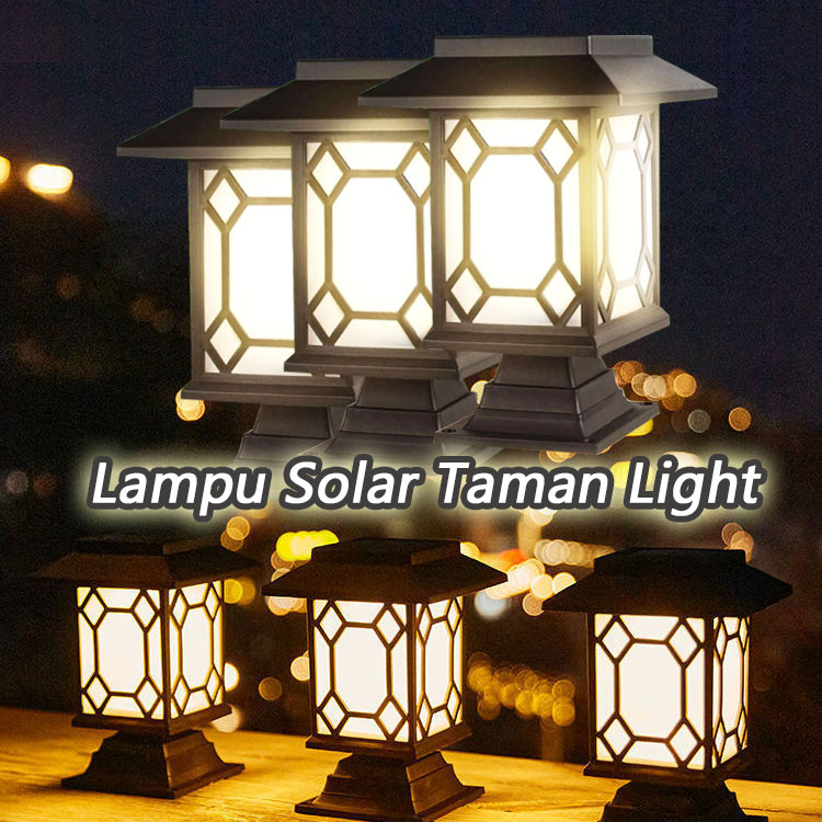 Lampu Tancap Taman Kotak Lampu Pagar Tanam Minimalis Lampu Tenaga Surya Sensor Cahaya