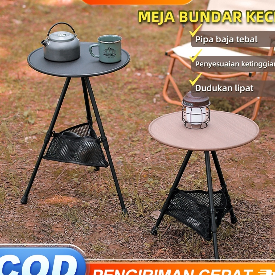 FSASH SALE Meja Lipat Kecil Aluminium Dapat Dilepas Bulat Meja Kopi Outdoor Meja Camping Mudah Dibaw