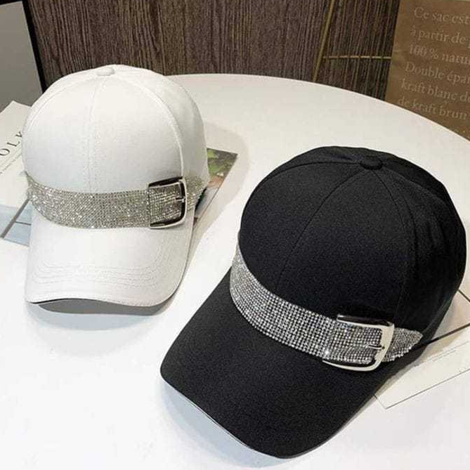 [TOPI BLINK BLINK] Baseball Belt Import Topi Bisbol Sabuk Berlian Imitasi untuk Wanita Topi Olahraga