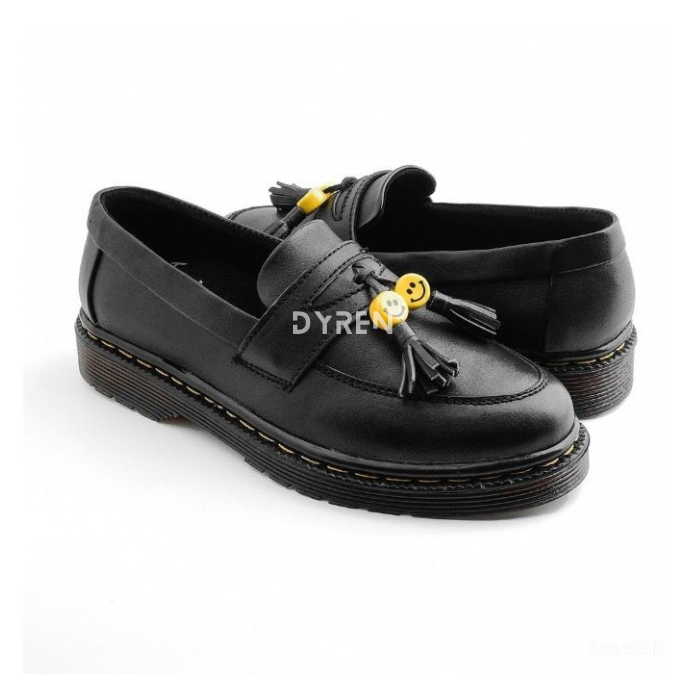 DYREN - Sepatu Slip On Pria Formal Docmart Smile Hitam pendek 39-43