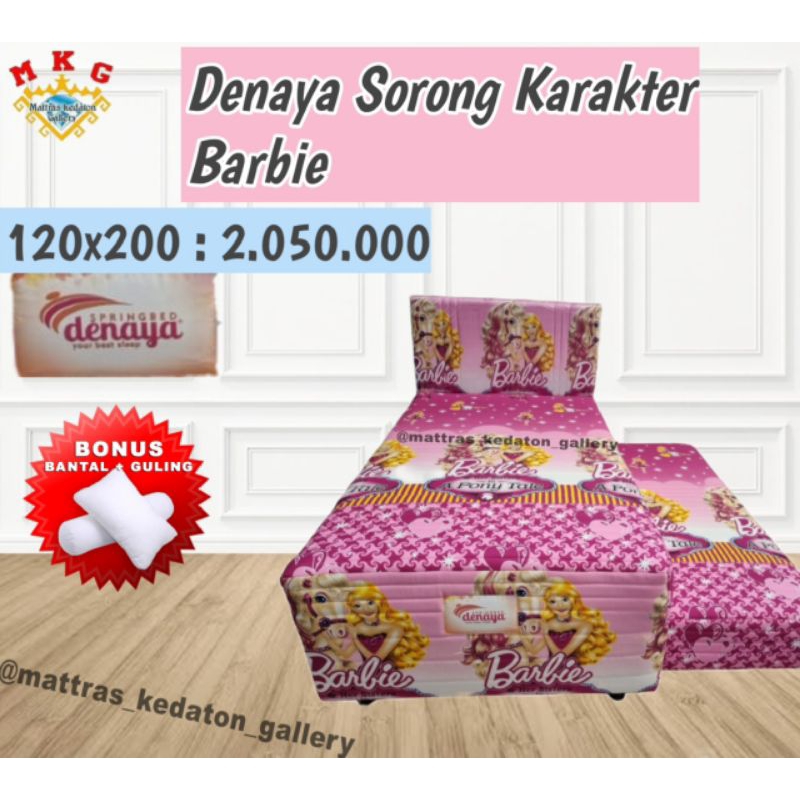 Kasur Sorong Denaya Karakter Barbie Size 120x200 - kasur karakter motif 120 x 200