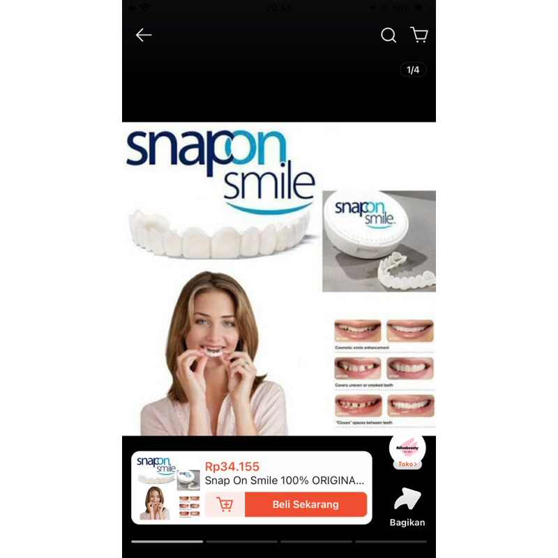 Snap On Smile 100% ORIGINAL Authentic / Gigi Palsu Snapon Smile 1 Set / Gigi Palsu