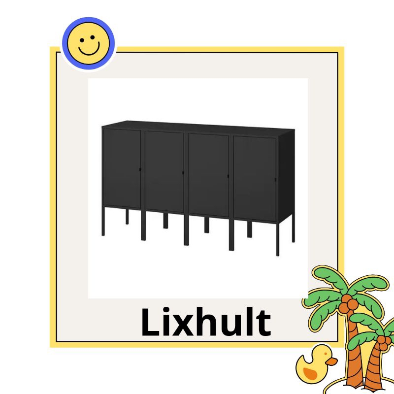 LIXHULT    Kombinasi penyimpanan, antrasit, 140x35x82 cm