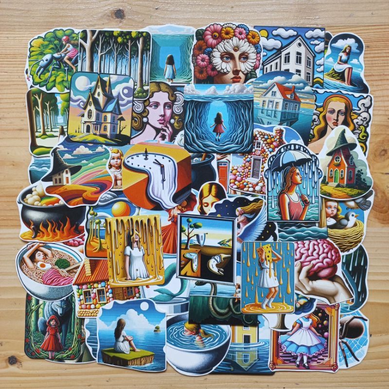 

Sticker Surrealisme Painting Style / Sticker Aesthetic / Sticker Cute / Sticker Deco / Sticker Decoration / Sticker Journaling