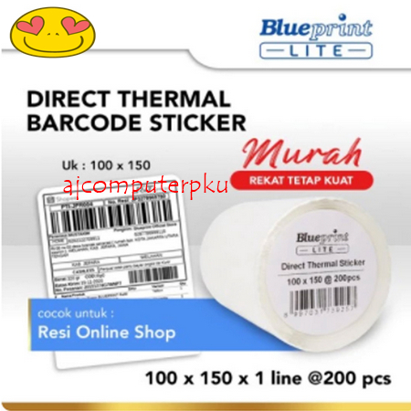 

Direct Thermal Sticker Label Resi BLUEPRINT Lite 100x150 mm 200Pcs