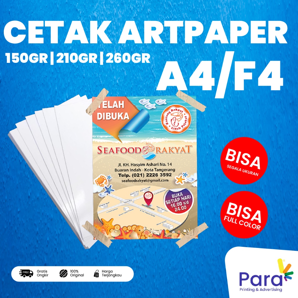 

CETAK ARTPAPER A4 & F4 | FULL COLOR | 1 HARI LANGSUNG KIRIM