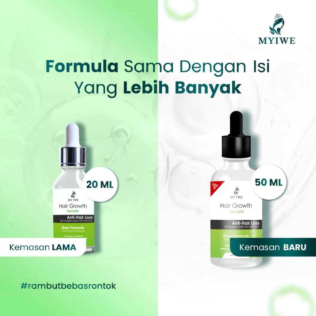 My Iwe Hair Growth Serum Serum Penumbuh Rambut Rontok Parah Botak Di Jidat - Serum Pemanjang Rambut